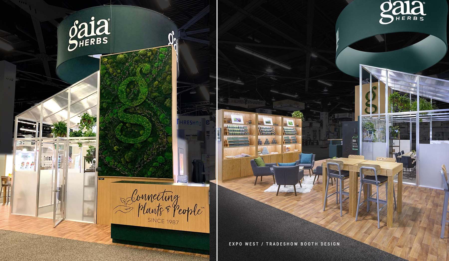 Image of gaia herbs trade show booth for Natural Products Expo West